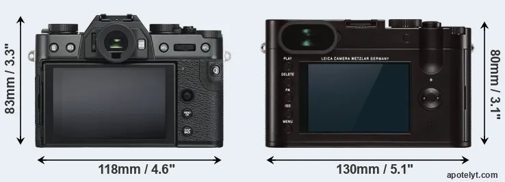 Comparison X-T30 or Q Typ 116 rear