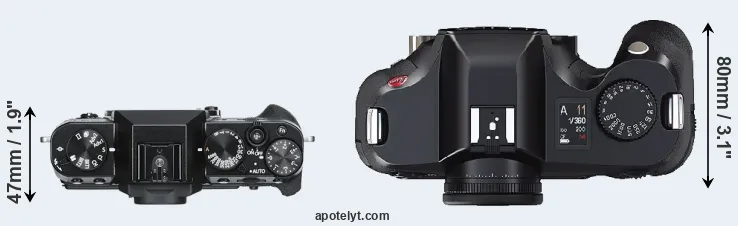 Compare X-T30 versus S2 top
