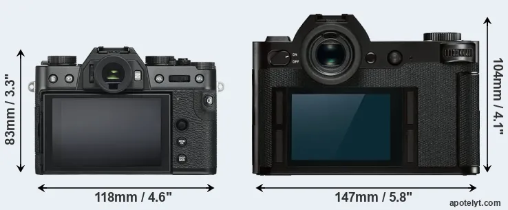 Comparison X-T30 or Leica SL rear