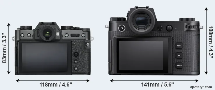 Comparison X-T30 or Leica SL3 rear