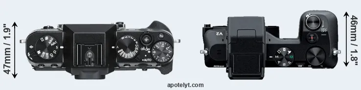 Compare X-T30 versus V2 top