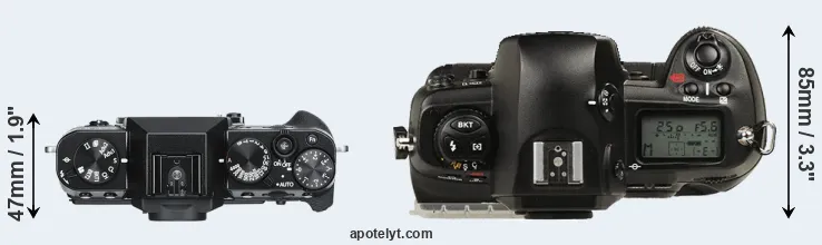 Compare X-T30 versus D1 top