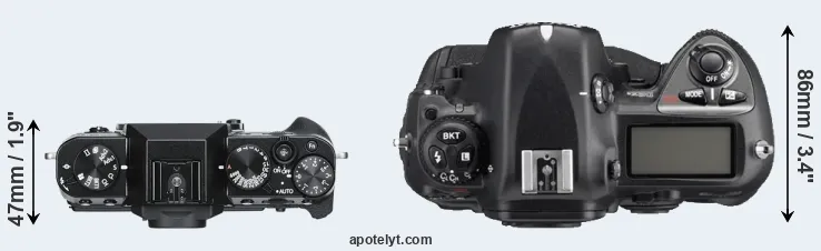 Compare X-T30 versus D2Xs top