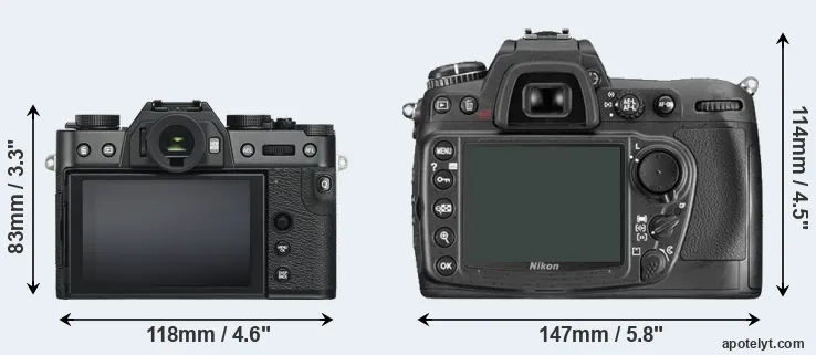 Comparison X-T30 or D300 rear