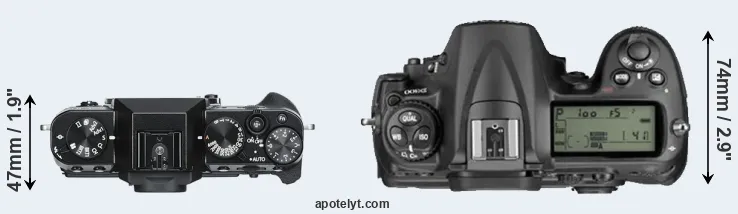 Compare X-T30 versus D300 top