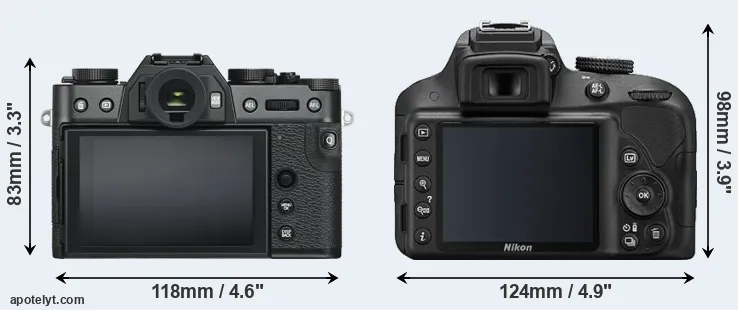Comparison X-T30 or D3300 rear