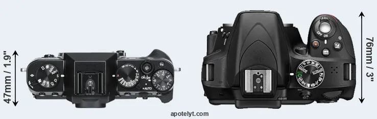 Compare X-T30 versus D3300 top