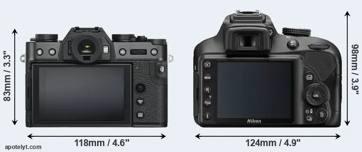 Comparison X-T30 or D3400 rear