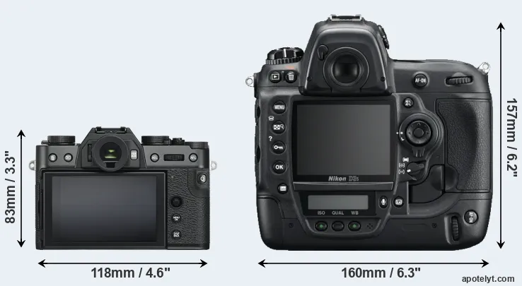 Comparison X-T30 or D3S rear