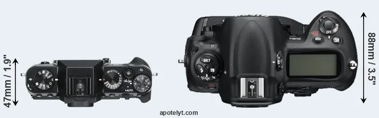 Compare X-T30 versus D3S top