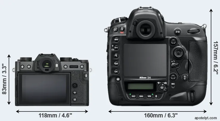 Comparison X-T30 or D4 rear