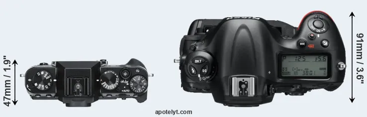 Compare X-T30 versus D4 top