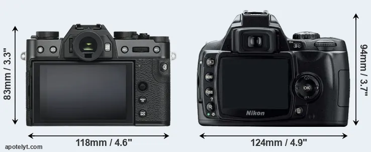 Comparison X-T30 or D40 rear