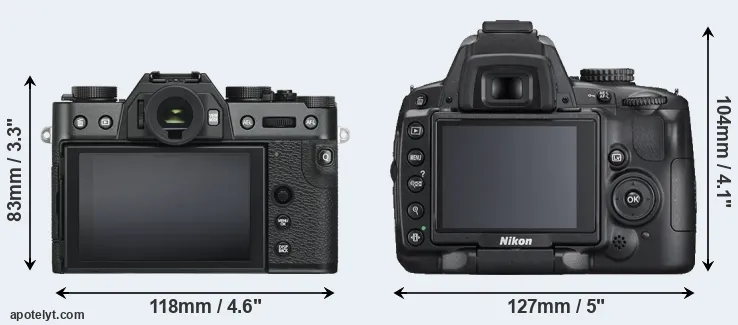 Comparison X-T30 or D5000 rear