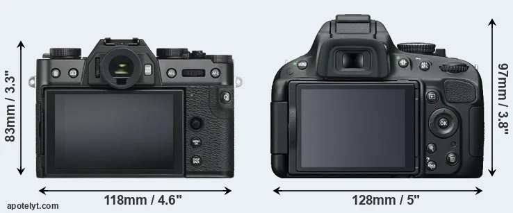 Comparison X-T30 or D5100 rear