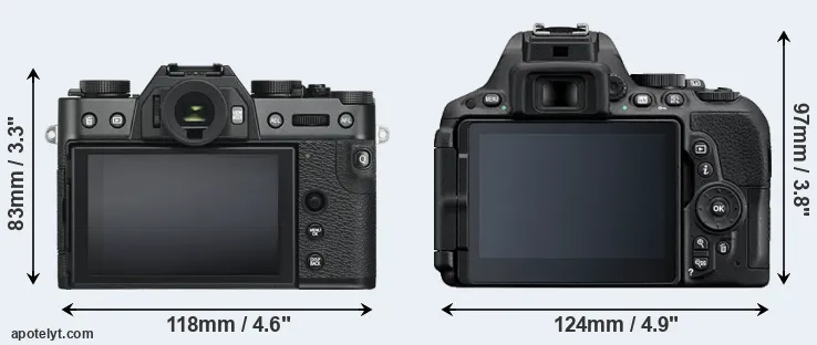Comparison X-T30 or D5500 rear
