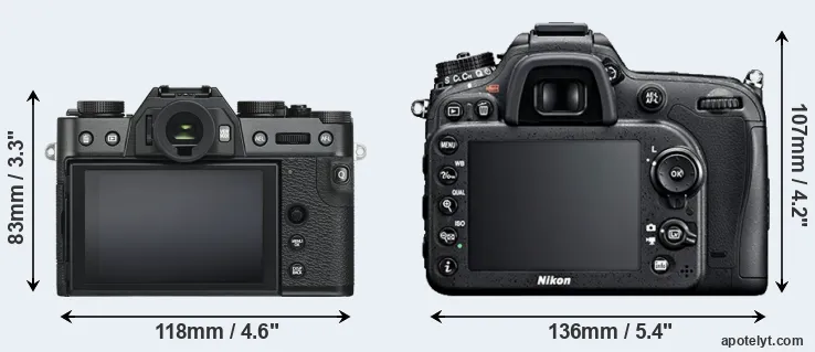 Comparison X-T30 or D7100 rear