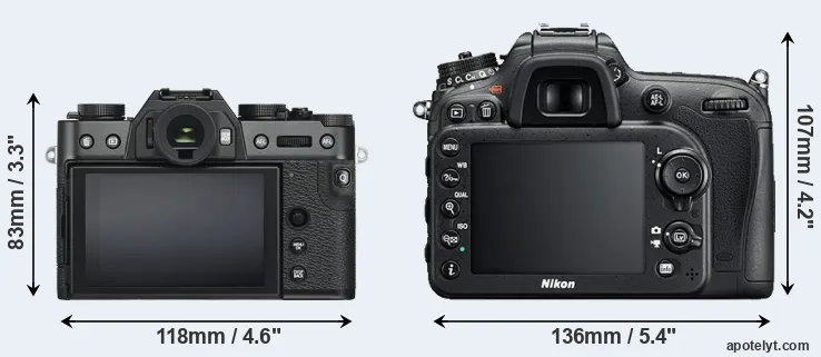 Comparison X-T30 or D7200 rear