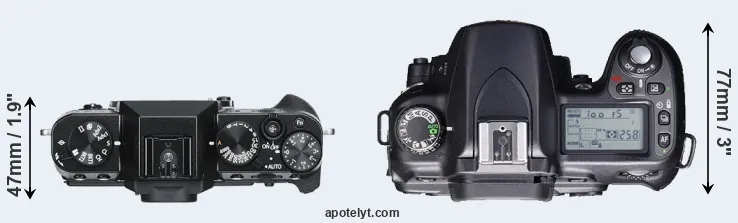 Compare X-T30 versus D80 top