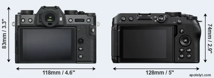 Comparison X-T30 or Z30 rear