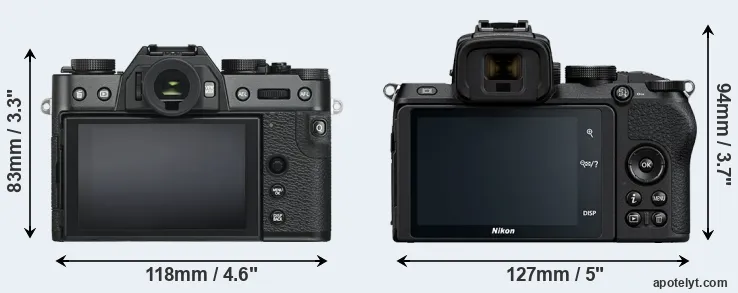 Comparison X-T30 or Z50 rear