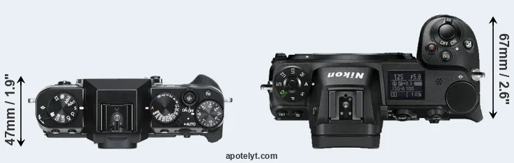 Compare X-T30 versus Z6 top