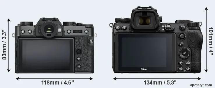 Comparison X-T30 or Z7 II rear