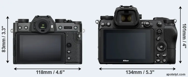 Comparison X-T30 or Z7 rear