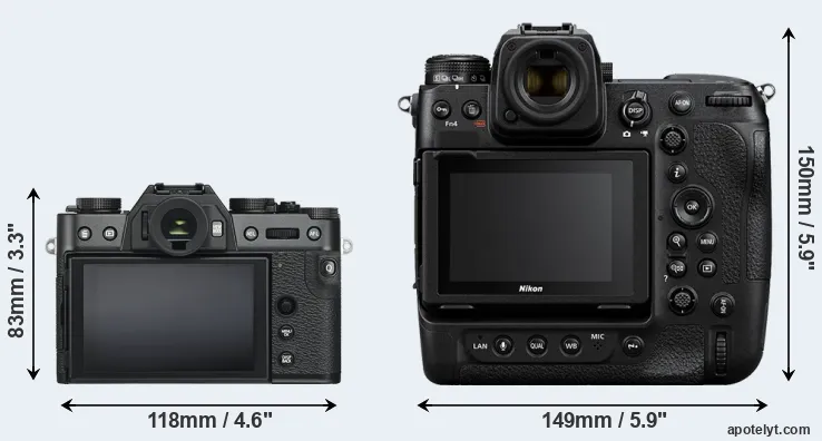 Comparison X-T30 or Z9 rear
