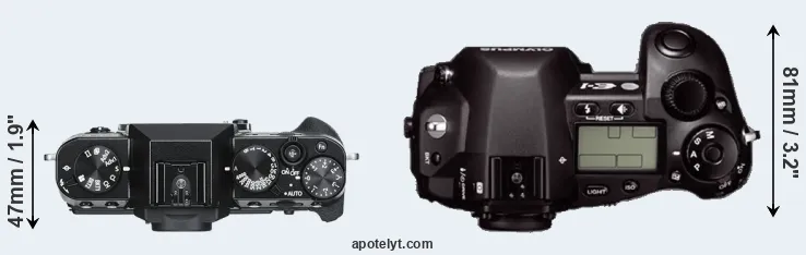 Compare X-T30 versus E-1 top