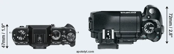 Compare X-T30 versus E-330 top