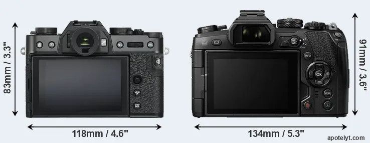 Comparison X-T30 or E-M1 II rear