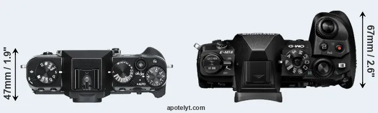 Compare X-T30 versus E-M1 II top