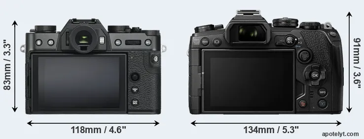 Comparison X-T30 or E-M1 III rear