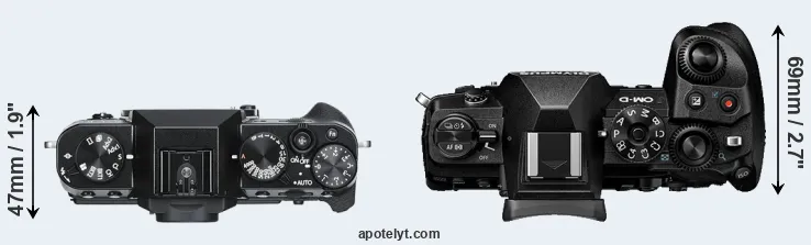 Compare X-T30 versus E-M1 III top