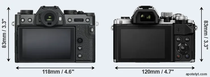 Comparison X-T30 or E-M10 II rear