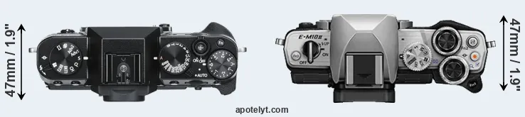 Compare X-T30 versus E-M10 II top