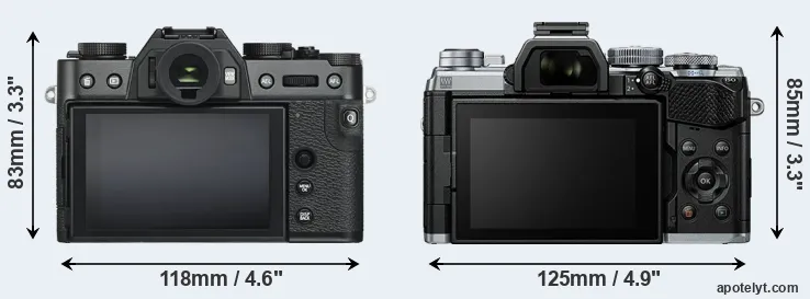 Comparison X-T30 or E-M5 III rear