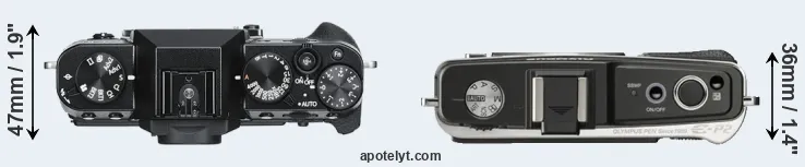Compare X-T30 versus E-P2 top