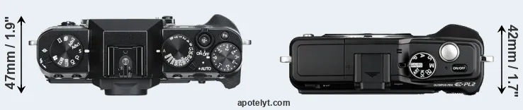 Compare X-T30 versus E-PL2 top