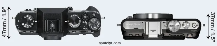 Compare X-T30 versus E-PL3 top