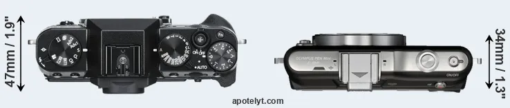 Compare X-T30 versus E-PM1 top