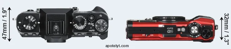 Compare X-T30 versus TG-5 top