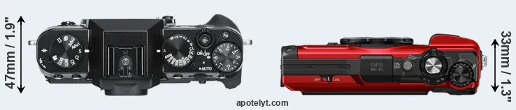 Compare X-T30 versus TG-7 top