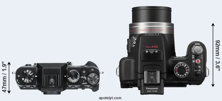Compare X-T30 versus FZ100 top