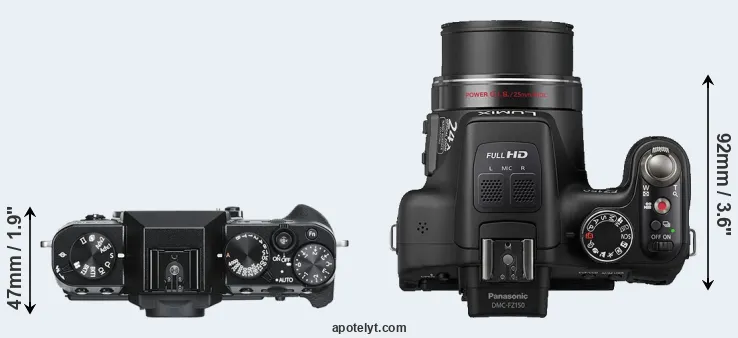 Compare X-T30 versus FZ150 top