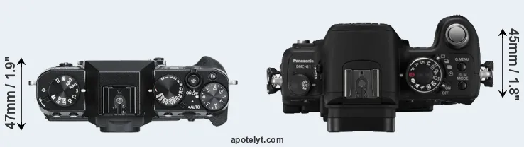 Compare X-T30 versus G1 top