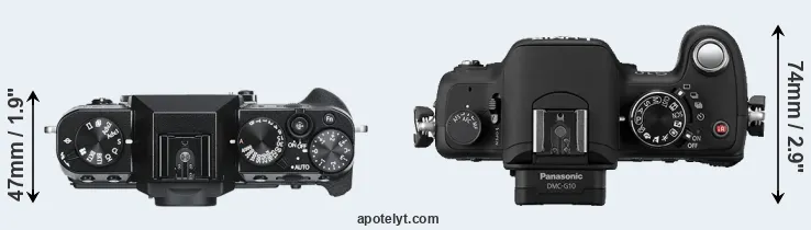 Compare X-T30 versus G10 top