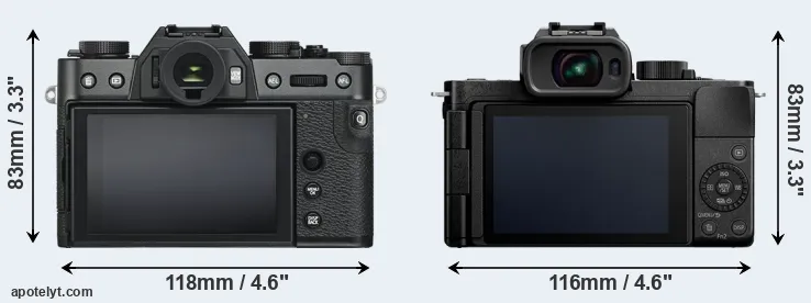 Comparison X-T30 or G100 rear