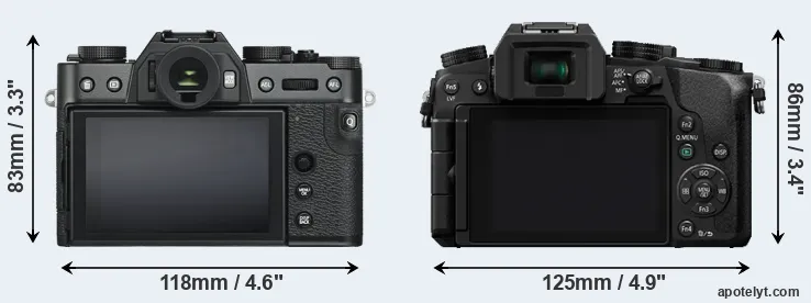 Comparison X-T30 or G7 rear
